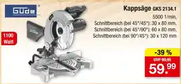 Zimmermann Güde kappsäge gks 2134.1 Angebot