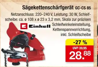 Zimmermann Einhell sägekettenschärfgerät gc-cs 85 Angebot