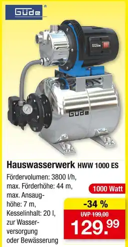Zimmermann Güde hauswasserwerk hww 1000 es Angebot