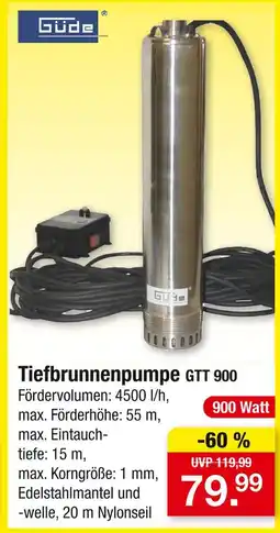 Zimmermann Güde tiefbrunnenpumpe gtt 900 Angebot