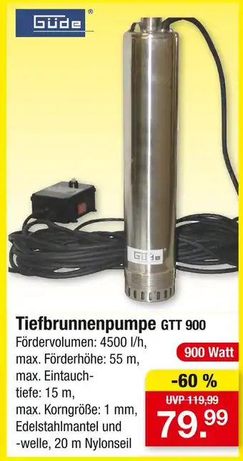 Zimmermann Güde tiefbrunnenpumpe gtt 900 Angebot