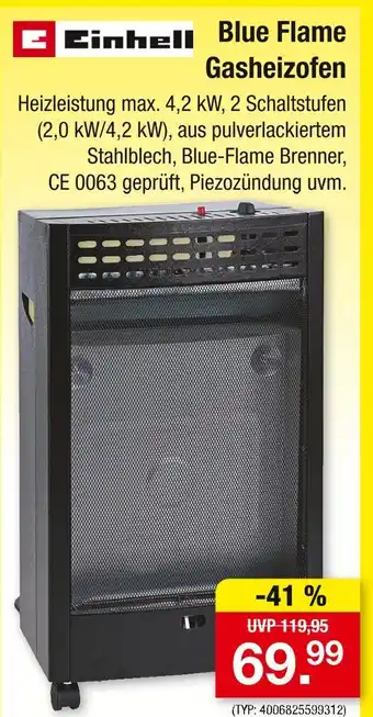 Zimmermann Einhell blue flame gasheizofen Angebot