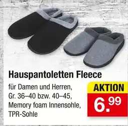 Zimmermann Hauspantoletten fleece schwarz Angebot