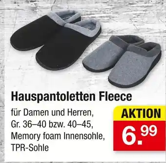 Zimmermann Hauspantoletten fleece schwarz Angebot