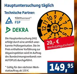AUTO plus Dekra hauptuntersuchung täglich Angebot