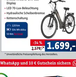 AUTO plus Fischer e-city bike cita 6.0i Angebot