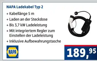 AUTO plus Napa ladekabel typ 2 Angebot
