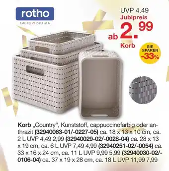 Möbelzentrum Pforzheim Rotho korb 'country' Angebot