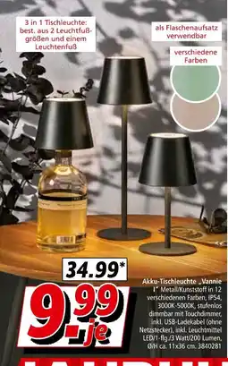 Segmüller Akku-tischleuchte vannie Angebot