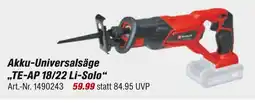toom Baumarkt Akku-universalsäge te-ap 18/22 li-solo Angebot