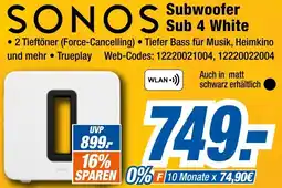 Expert Klein SONOS Subwoofer Sub 4 White Angebot
