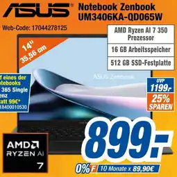 Expert Klein ASUS Notebook Zenbook UM3406KA-QD065W Angebot