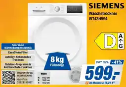 Expert Bening SIEMENS Wäschetrockner WT43HV94 Angebot