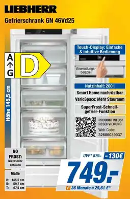 Expert Bening LIEBHERR Gefrierschrank GN 46Vd25 Angebot