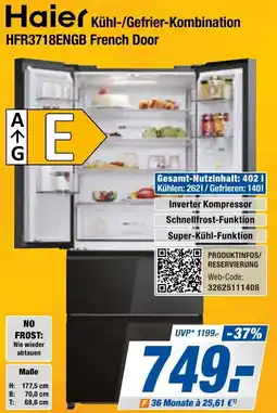 Expert Bening Haier Kühl-/Gefrier-Kombination HFR3718ENGB French Door Angebot