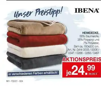 Möbel Heinrich Ibena Heimdecke Angebot