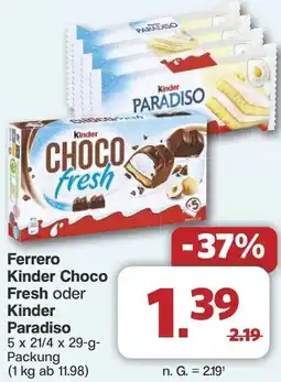 Famila Nord West Ferrero Kinder Choco Fresh oder Kinder Paradiso Angebot