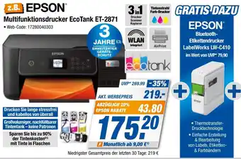 Expert Bening EPSON Multifunktionsdrucker EcoTank ET-2871 Angebot