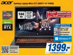 Expert Bening acer Gaming-Laptop Nitro V17 (ANV17-41-R4D6) Angebot
