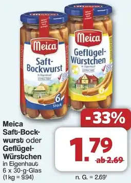 Famila Nord West Meica Saft-Bockwurst oder Geflügel Würstchen Angebot
