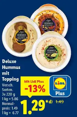 Lidl Deluxe Hummus mit Topping Angebot