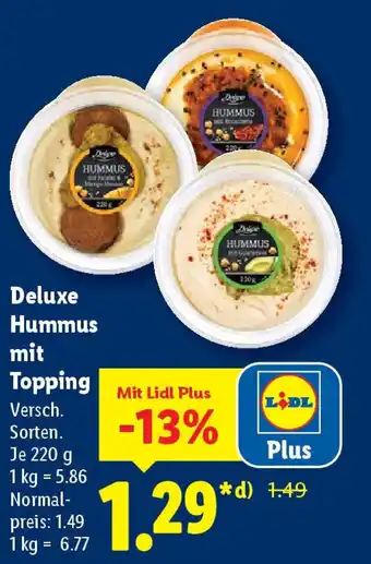 Lidl Deluxe Hummus mit Topping Angebot
