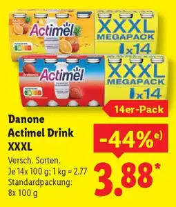 Lidl Danone Actimel Drink XXXL Angebot