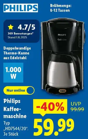 Lidl Philips Kaffee- maschine Angebot