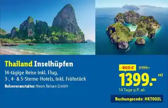 Lidl Thailand Inselhüpfen 14-tägige Reise Angebot