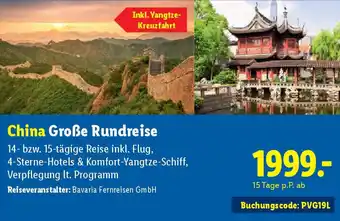 Lidl China Große Rundreise 14- bzw. 15-tägige Reise Angebot