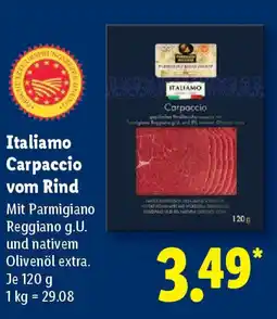 Lidl Italiamo Carpaccio vom Rind Angebot