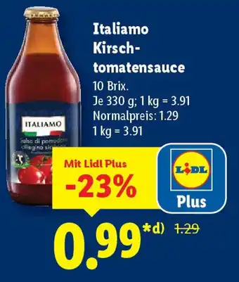 Lidl Italiamo Kirsch- tomatensauce Angebot