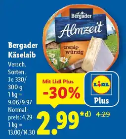 Lidl Bergader Käselaib Angebot