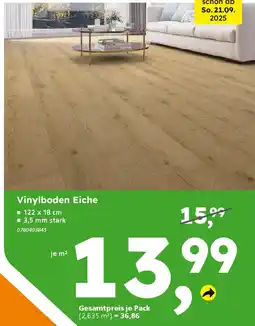 Globus Baumarkt Vinylboden Eiche Angebot