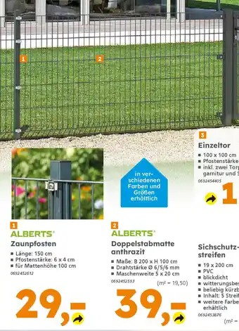Globus Baumarkt ALBERTS Doppelstabmatte anthrazit Angebot