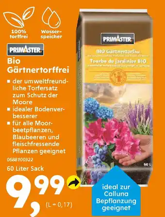 Globus Baumarkt PRIMASTER Bio Gärtnertorffrei Angebot