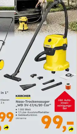Globus Baumarkt KÄRCHER Nass-Trockensauger ,,WD 3V-17/6/20 Car" Angebot