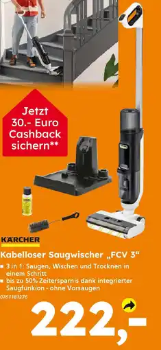 Globus Baumarkt KÄRCHER Kabelloser Saugwischer „,FCV 3" Angebot