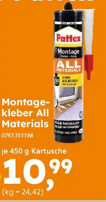 Globus Baumarkt Pattex Montagekleber All Materials Angebot