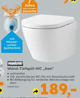 Globus Baumarkt PRIMASTER Wand-Tiefspül-WC „Kea" Angebot
