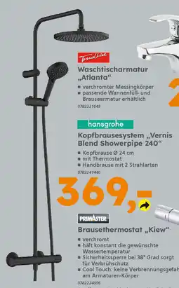 Globus Baumarkt hansgrohe Kopfbrausesystem,,Vernis Blend Showerpipe 240" Angebot