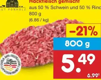 Netto Marken-Discount Gut Ponholz Gemischt-Hackfleisch Angebot