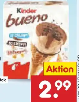 Netto Marken-Discount Ferrero Kinder Bueno Waffelhörnchen Eis Angebot