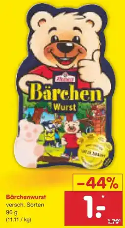Netto Marken-Discount Reinert Bärchen-Wurst Angebot
