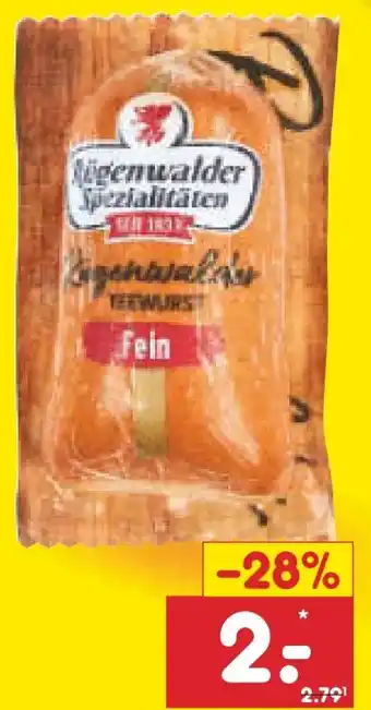 Netto Marken-Discount Rügenwalder Mühle Teewurst Fein Angebot