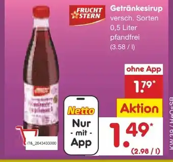 Netto Marken-Discount Fruchtstern Getränkesirup Angebot