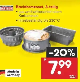 Netto Marken-Discount Original Kaiser Backformenset 3 tlg Angebot