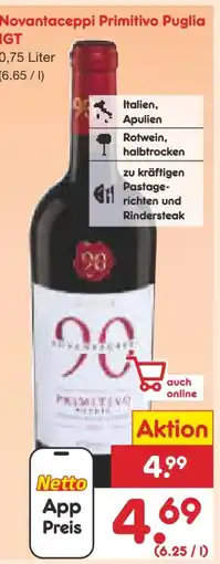 Netto Marken-Discount Latentia Winery Novantaceppi Primitivo Puglia Angebot