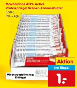 Netto Marken-Discount Max Balance 40% Active Proteienriegel Schoko-Erdnussbutter Angebot