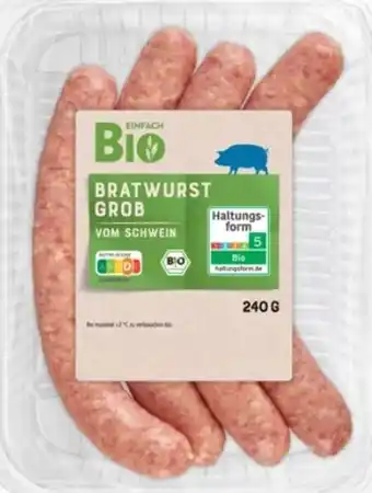 REWE Center Einfach Bio Grobe Bratwurst Angebot